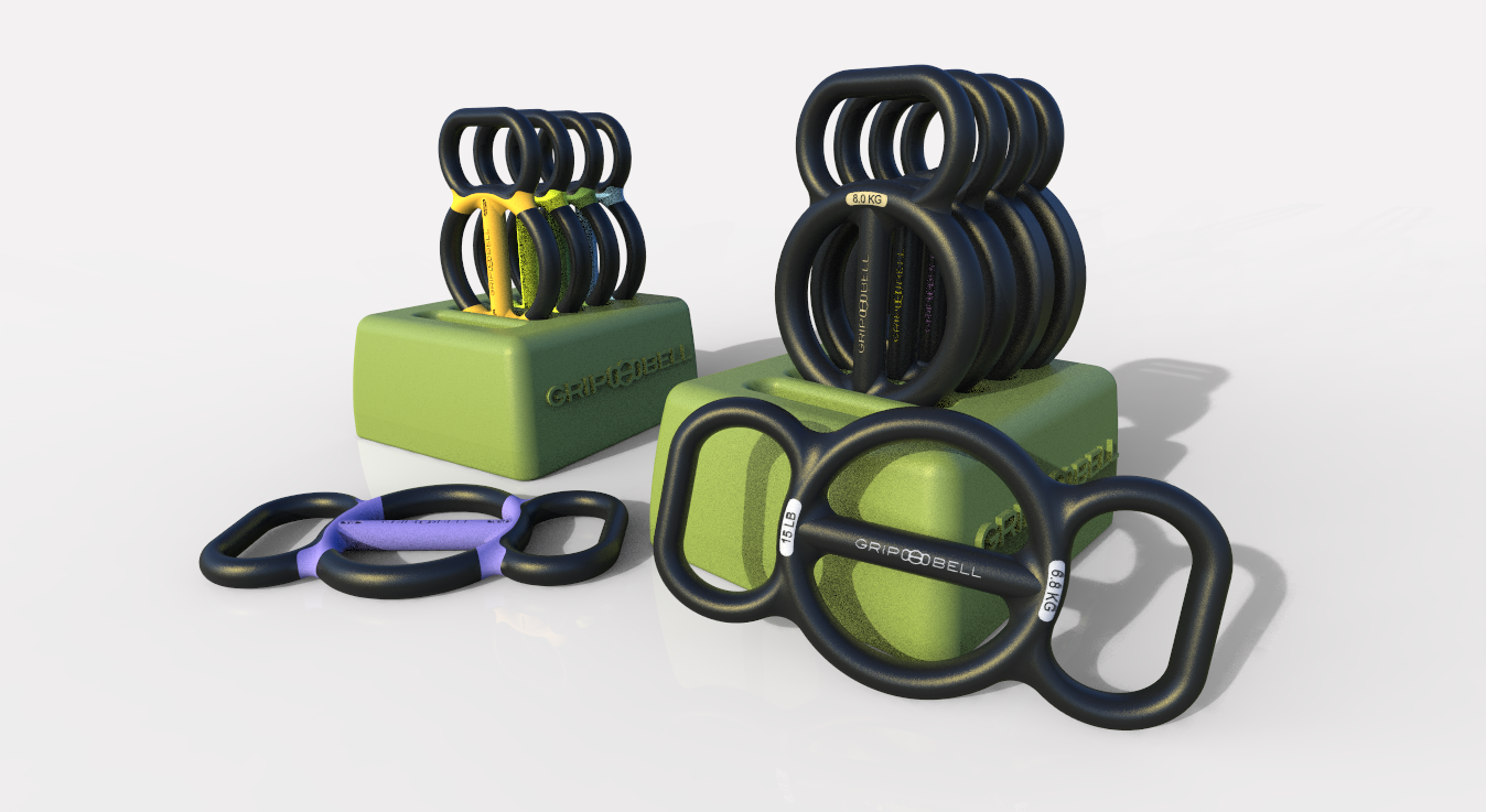 10 Piece GRIPBELL® (2.5-25 Lbs)+ Rack